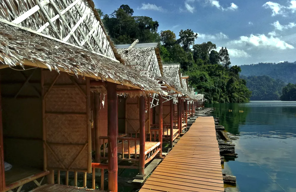 Khao Sok lake bamboo floating bungalows
