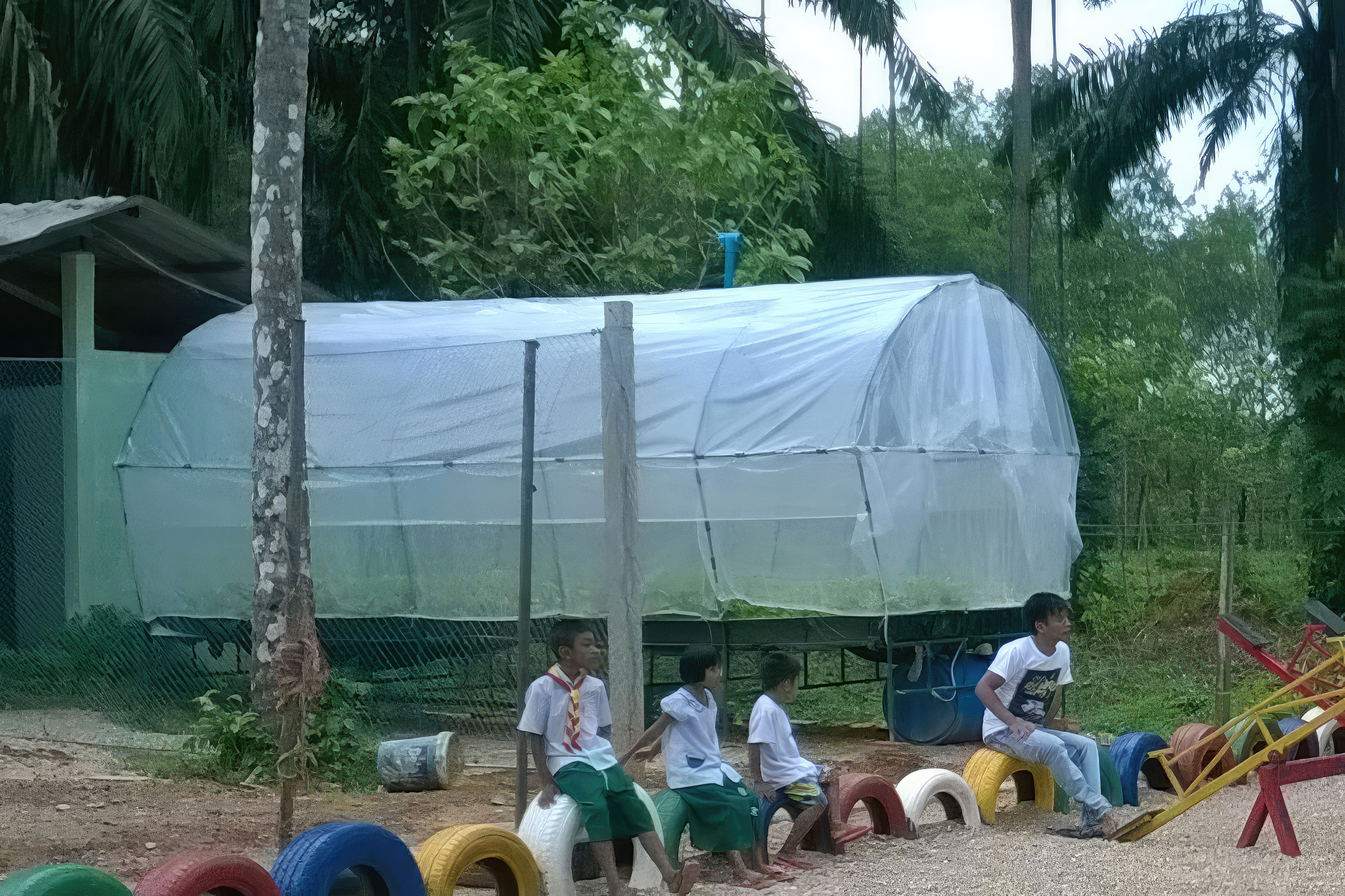 The Burmese Learning Center - hydroponic tent