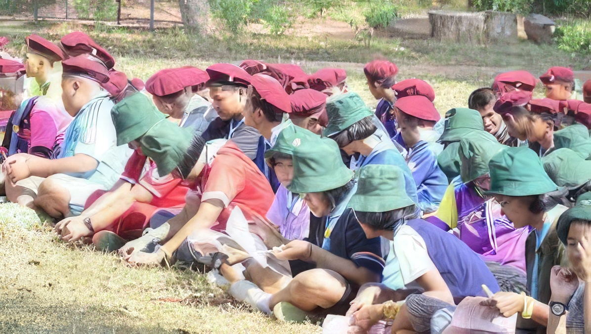 Volunteer teaching at the Khura Buri high school