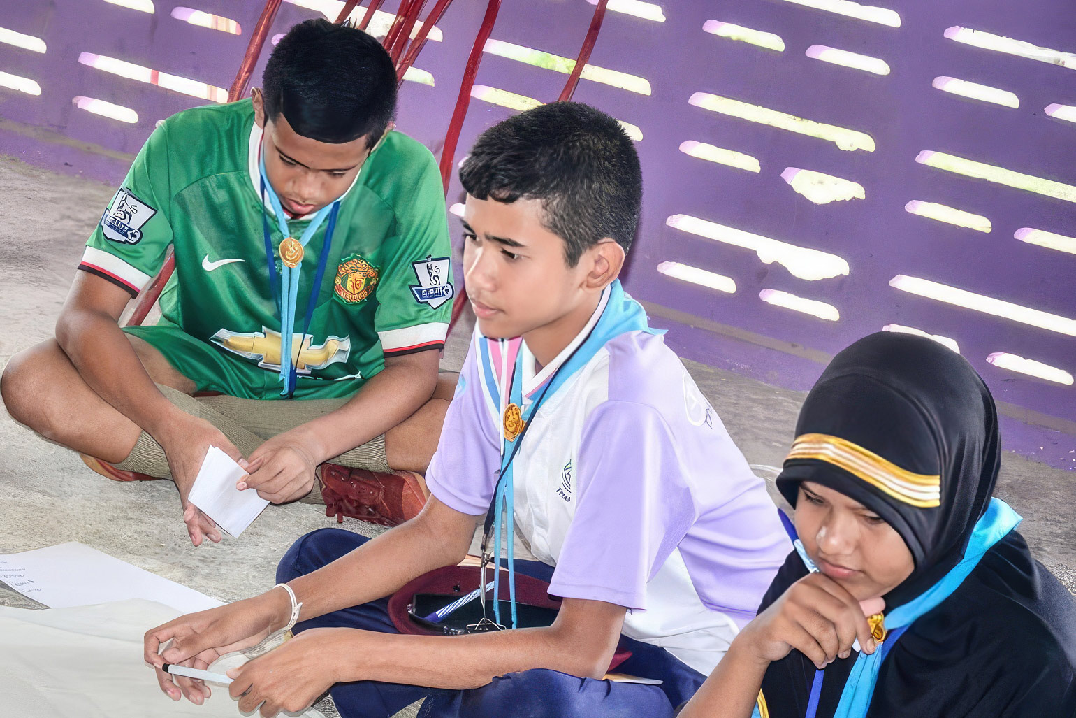 Volunteer teaching at the Khura Buri high school